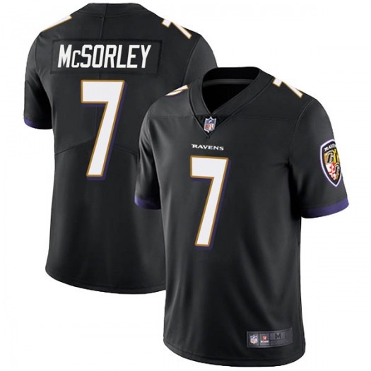 Men's Baltimore Ravens #7 Trace McSorley Black Vapor Untouchable Limited NFL Jersey